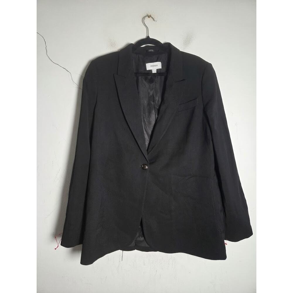 Reiss Women "Millie" Black Boyfriend Single Breasted Peak Lapel Blazer sz 12